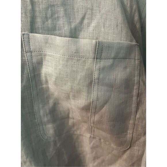 Everett Hall Men’s Light Blue Short Sleeve Button Up Double Pocket Shirt sz XL E - Picture 2 of 9
